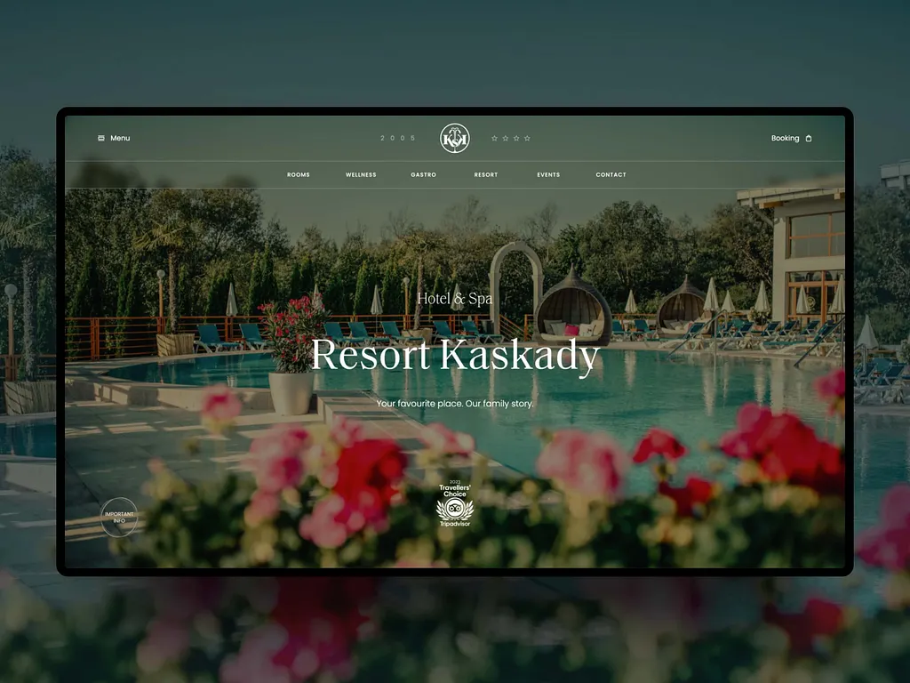 Resort Kaskady - przykład strony hotelowej